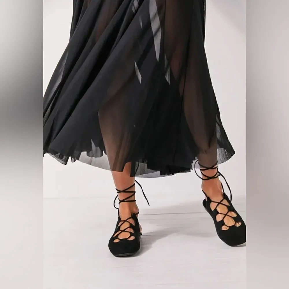 NEW FREE PEOPLE JEFFREY CAMPBELL SERENITY WRAP FLATS
